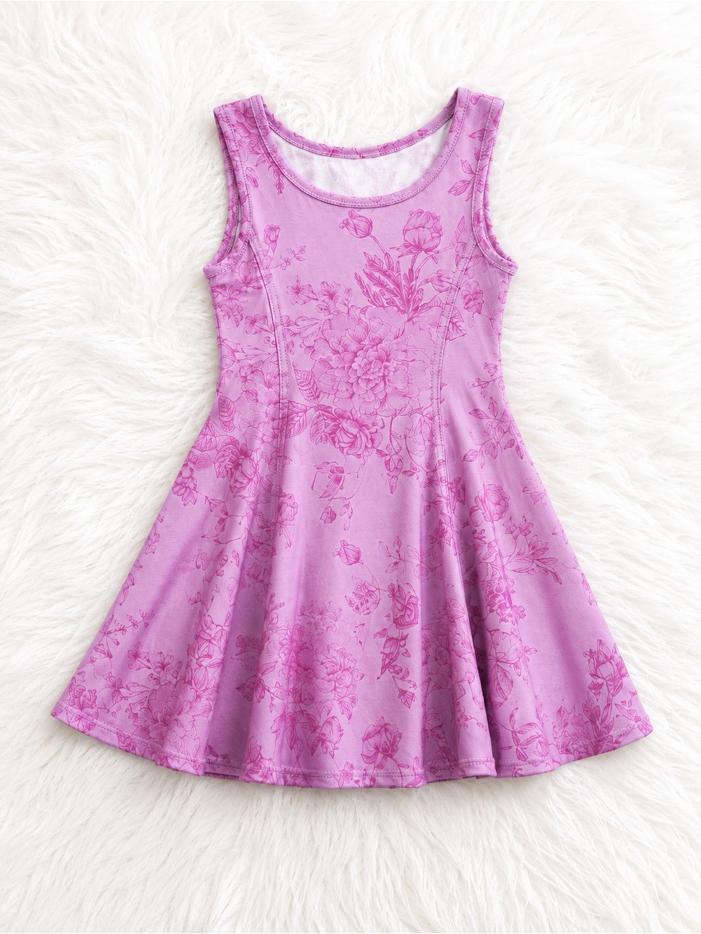 Terez Pink Floral Fit & Flare Dress Girls Size 4 EUC